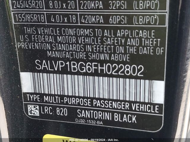 SALVP1BG6FH022802 Land Rover Range Rover Evoque Pure Plus