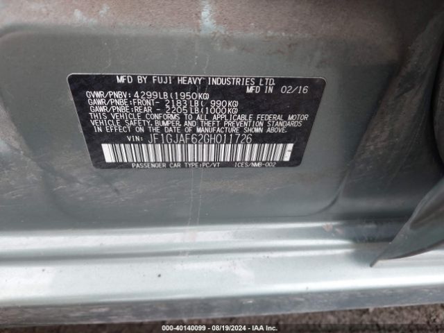 JF1GJAF62GH011726 Subaru Impreza 2.0i Premium