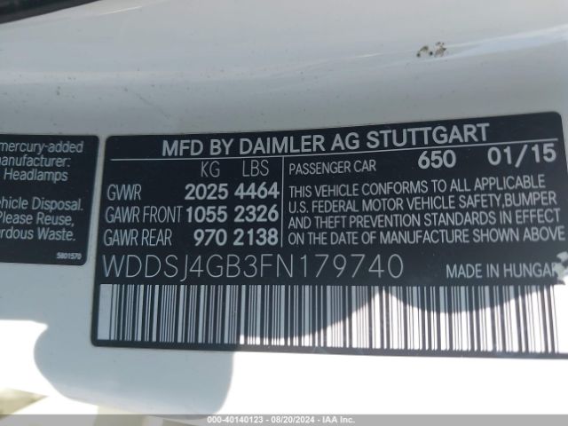 WDDSJ4GB3FN179740 Mercedes-Benz CLA 250 4MATIC