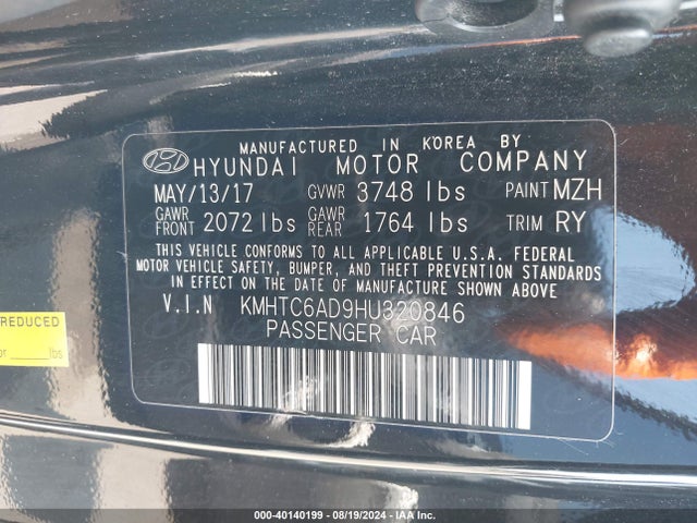 Hyundai Veloster Value Edition 2017 KMHTC6AD9HU320846 Image 9