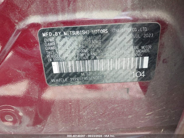 2024 MITSUBISHI MIRAGE G4 ML32FUFJ5RHF02277 Photo 8