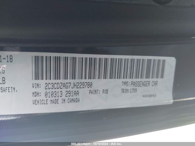 2C3CDZAG7JH229780 Dodge Challenger Sxt