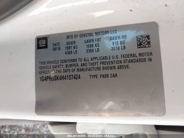 1G4PR5SK4H4107424 Buick Verano Sport Touring