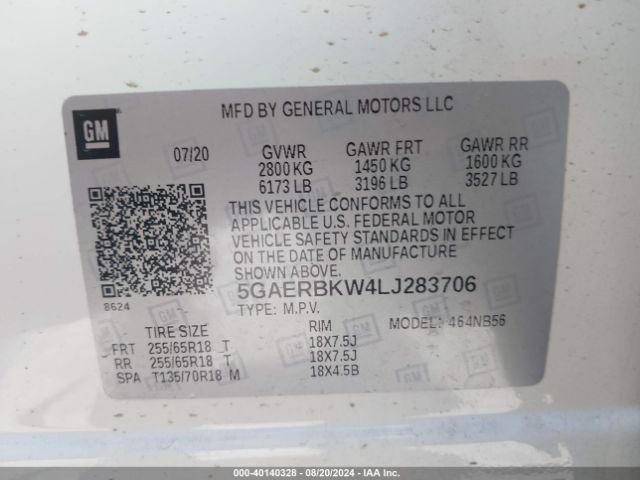 5GAERBKW4LJ283706 Buick Enclave Fwd Essence