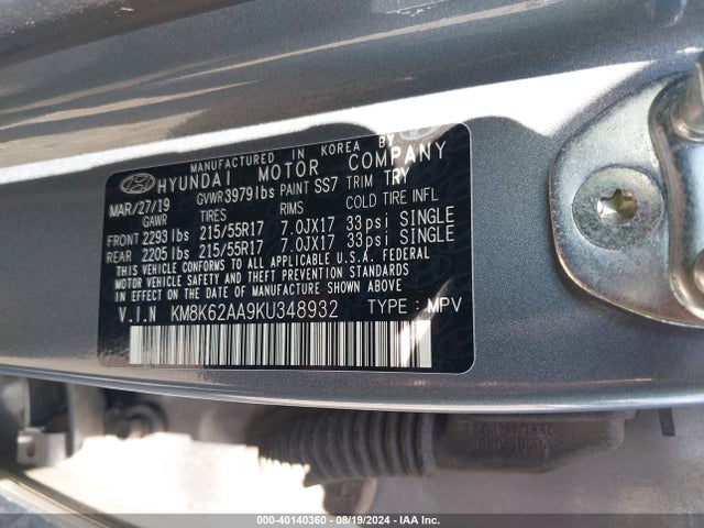 Hyundai Kona Sel 2019 KM8K62AA9KU348932 Image 9