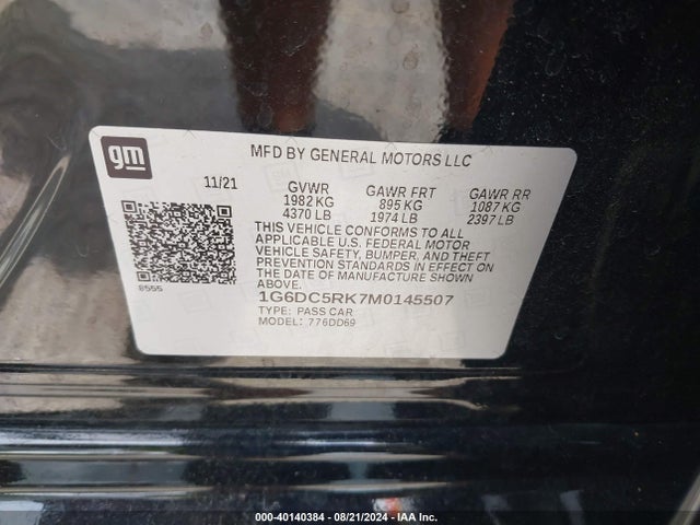 1G6DC5RK7M0145507 Cadillac Ct4 Sport