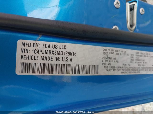 1C4PJMBX8MD129616 Jeep Cherokee Trailhawk 4x4