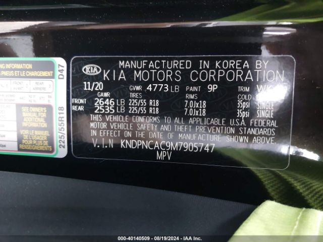 KNDPNCAC9M7905747 KIA Sportage Ex