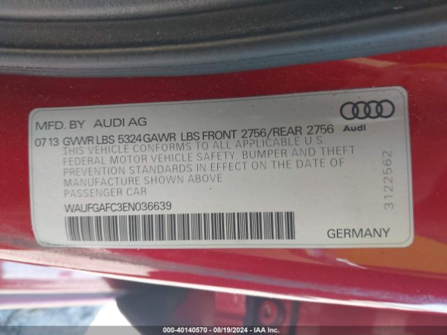 WAUFGAFC3EN036639 Audi A6 3.0t Premium Plus