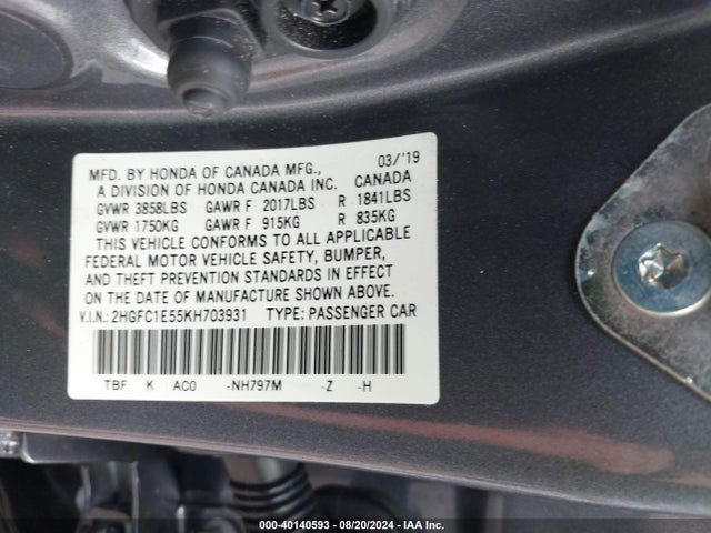 Honda CIVIC SI 2019 2HGFC1E55KH703931 Image 9