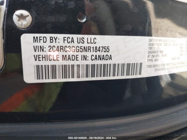 2C4RC3GG5NR184755 Chrysler Pacifica Limited Awd