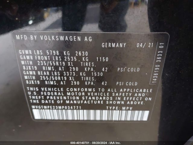 WVGTMPE23MP034771 Volkswagen ID.4 PRO S
