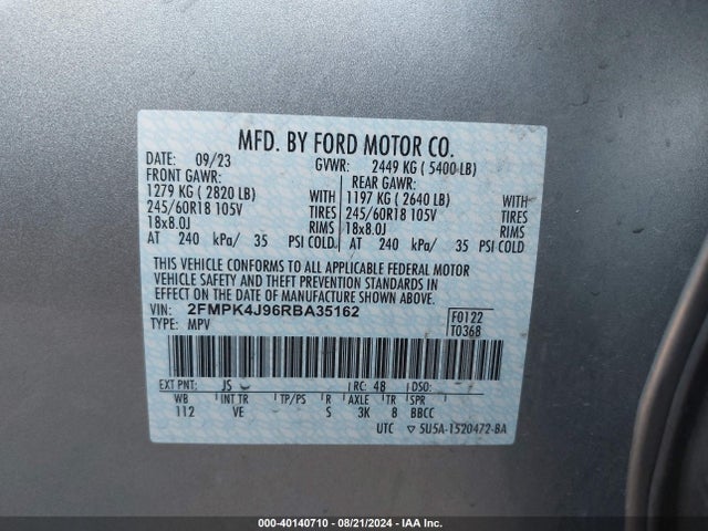 Ford EDGE SEL 2024 2FMPK4J96RBA35162 Image 9