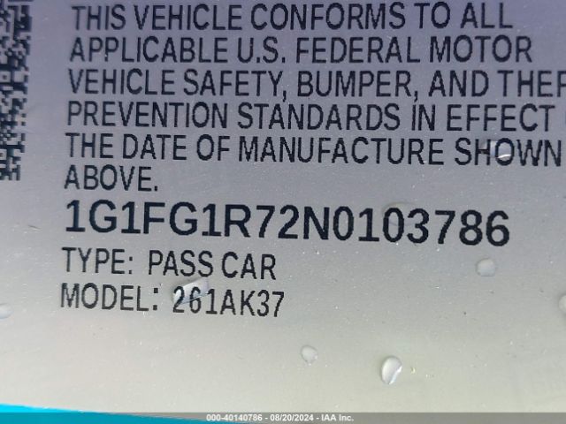 1G1FG1R72N0103786 Chevrolet Camaro Rwd  2ss