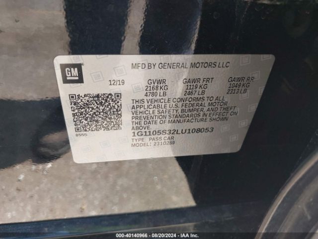 1G1105S32LU108053 Chevrolet Impala Fwd Premier