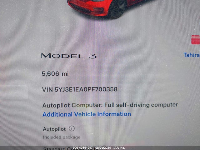 2023 TESLA MODEL 3 5YJ3E1EA0PF700358 Photo 6