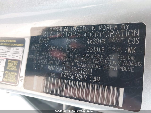 KIA Optima Hybrid Ex 2017 KNAGU4LE5H5012111 Image 9