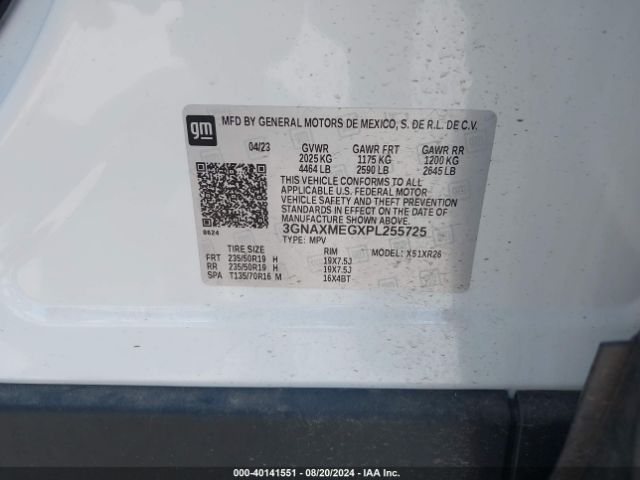 3GNAXMEGXPL255725 Chevrolet Equinox Fwd Rs