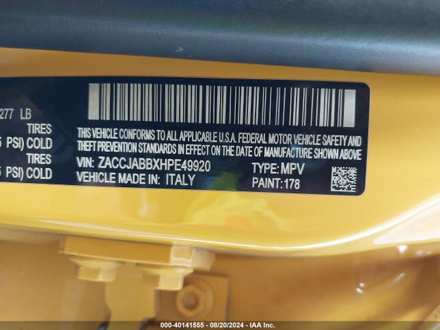 ZACCJABBXHPE49920 Jeep Renegade Latitude Fwd