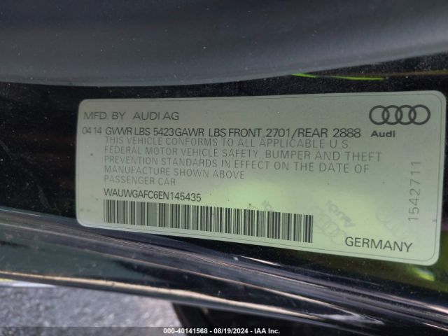 WAUWGAFC6EN145435 Audi A7 3.0t Premium Plus