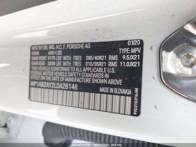 WP1AB2AY2LDA28148 Porsche CAYENNE S