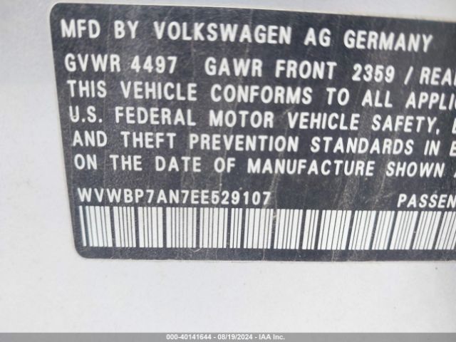 WVWBP7AN7EE529107 Volkswagen Cc 2.0t Sport