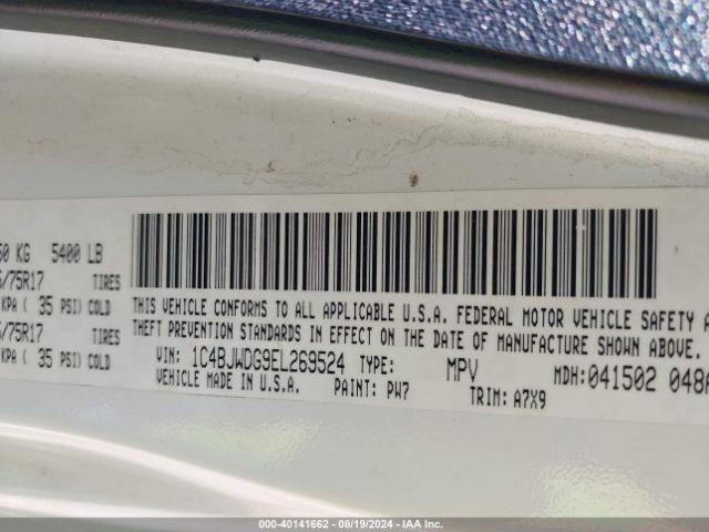 1C4BJWDG9EL269524 Jeep Wrangler Unlimited Sport