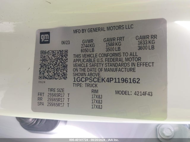 1GCPSCEK4P1196162 Chevrolet Colorado 2wd  Short Box Lt