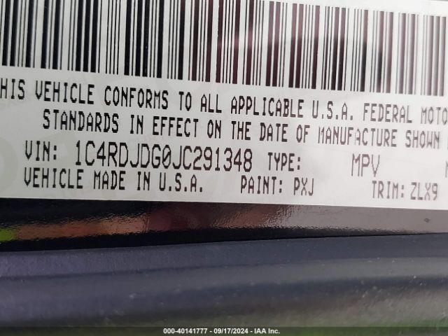 1C4RDJDG0JC291348 Dodge Durango Gt Awd