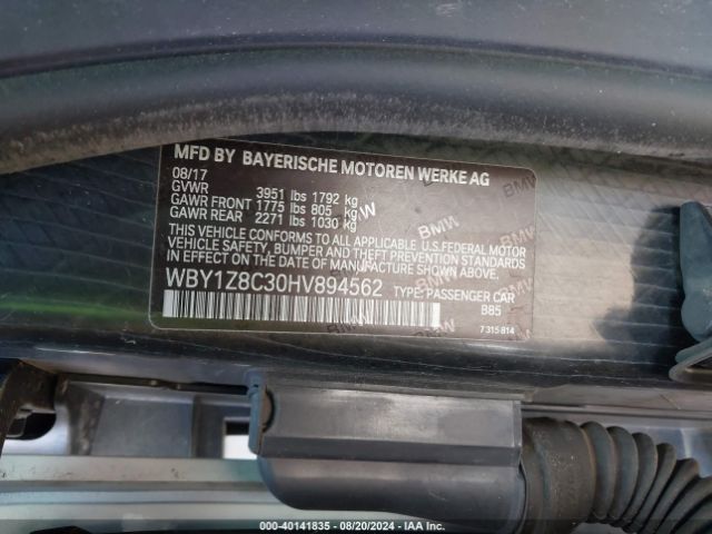 WBY1Z8C30HV894562 BMW I3 94 Ah W/range Extender
