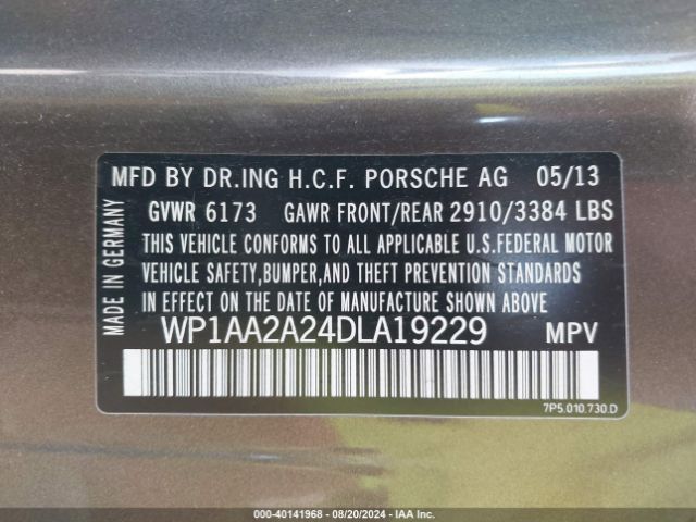 2013 PORSCHE CAYENNE WP1AA2A24DLA19229 Photo 8