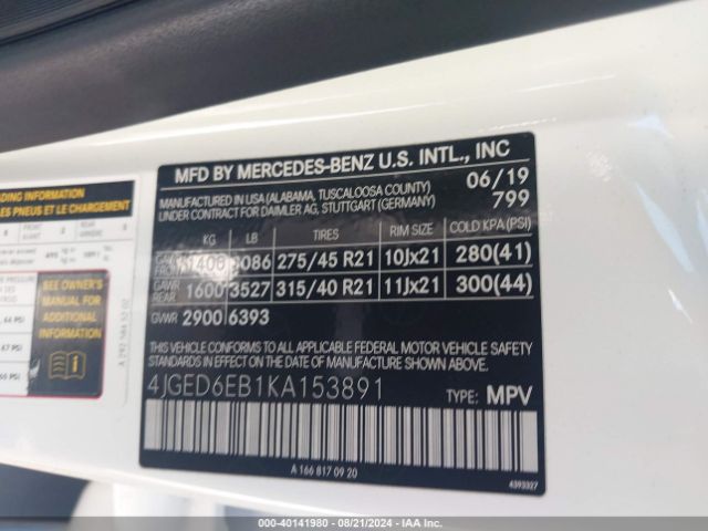 4JGED6EB1KA153891 Mercedes-Benz Amg Gle 43 Coupe 4matic