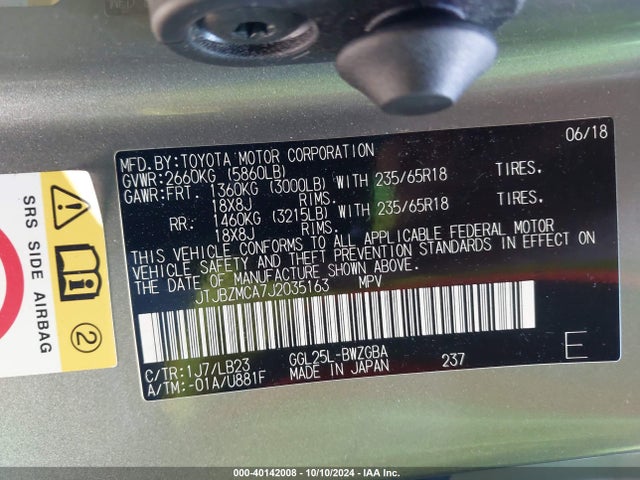 Lexus RX 350 2018 JTJBZMCA7J2035163 Image 9