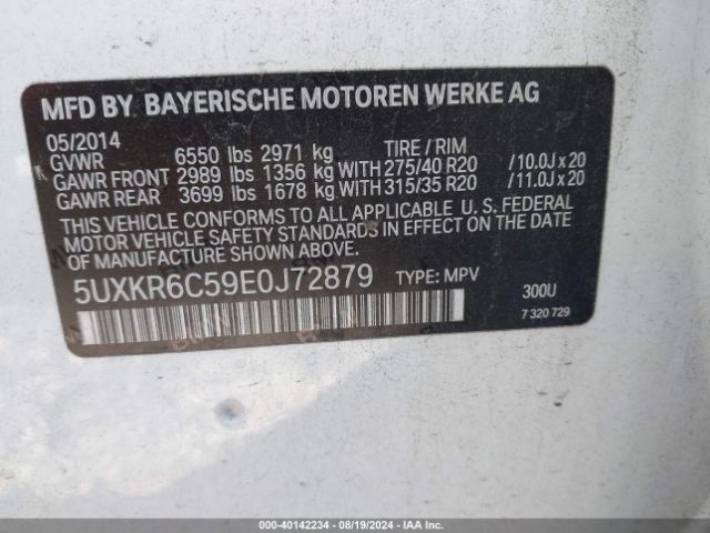 5UXKR6C59E0J72879 BMW X5 Xdrive50i