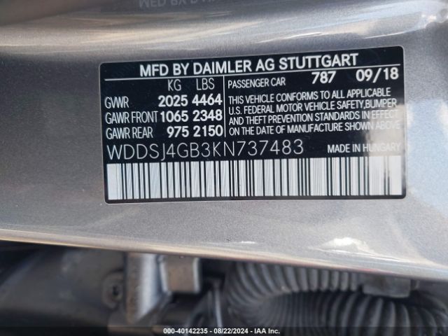WDDSJ4GB3KN737483 Mercedes-Benz CLA 250 4MATIC