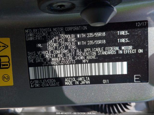 JTJYARBZ1J2100773 Lexus Nx 300 F Sport