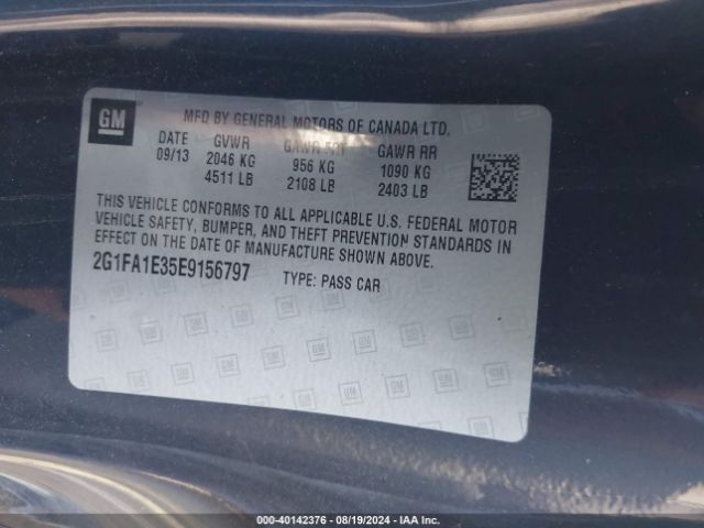 2G1FA1E35E9156797 Chevrolet Camaro 2ls