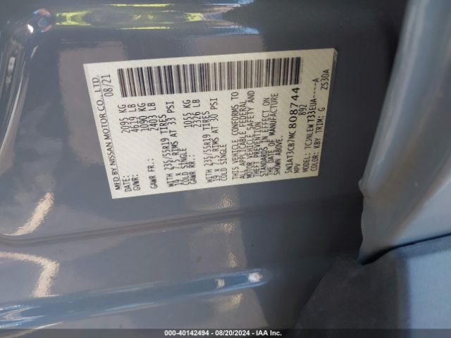 5N1AT3CB7MC808744 Nissan Rogue Sl Intelligent Awd