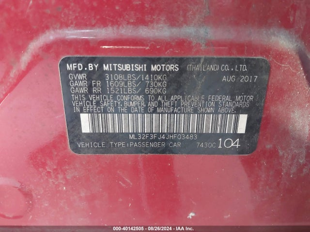 2018 MITSUBISHI MIRAGE G4 ML32F3FJ4JHF03483 Photo 8
