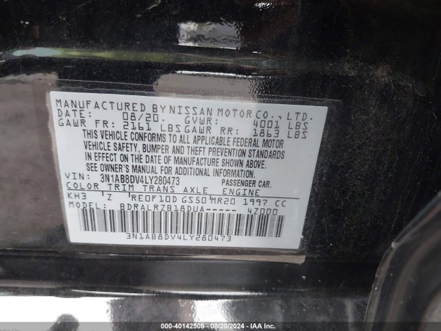 Nissan Sentra Sr Xtronic Cvt 2020 3N1AB8DV4LY280473 Image 9