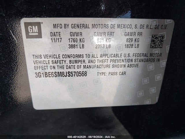 Chevrolet Cruze Lt Auto 2018 3G1BE6SM8JS570568 Image 9