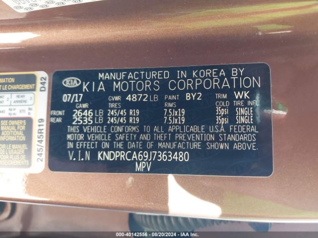 KNDPRCA69J7363480 KIA Sportage Sx Turbo