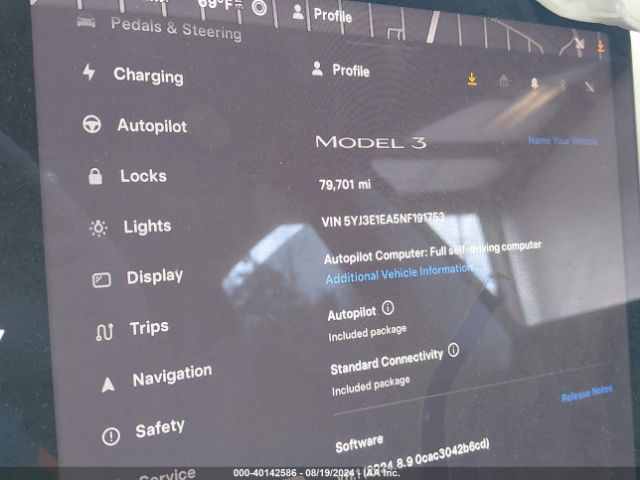 5YJ3E1EA5NF191753 Tesla Model 3 Rear-wheel Drive