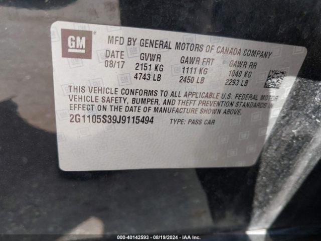 2G1105S39J9115494 Chevrolet IMPALA 1LT