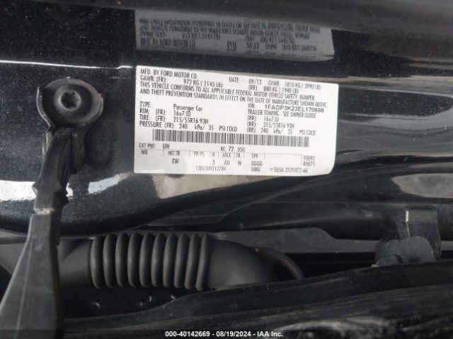 1FADP3K23EL170698 Ford FOCUS SE