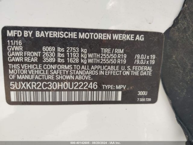 5UXKR2C30H0U22246 BMW X5 Sdrive35i