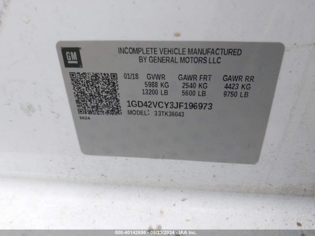 2018 GMC SIERRA 3500HD CHASSIS 1GD42VCY3JF196973 Photo 8
