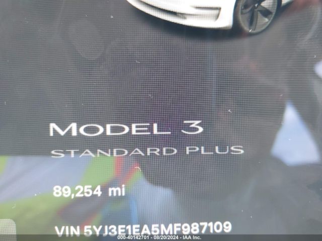 5YJ3E1EA5MF987109 Tesla Model 3 Standard Range Plus Rear-wheel Drive