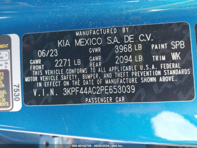 3KPF44AC2PE653039 KIA FORTE GT