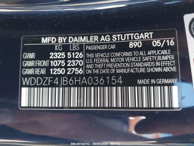 WDDZF4JB6HA036154 Mercedes-Benz E 300